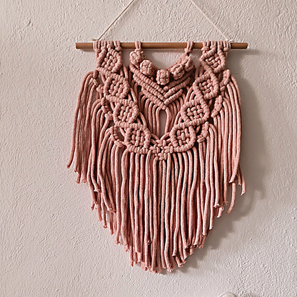 Makramee DIY Set Wandbehang Altrosa – Material & Anleitung | Boho Deko in Trendfarbe