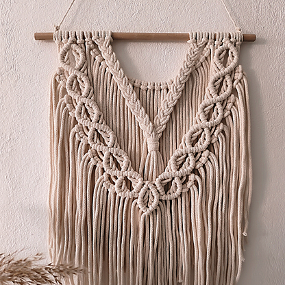 Makramee DIY Set Wandbehang mit Zopfmuster – Material & Anleitung | Klassische Boho Wanddeko