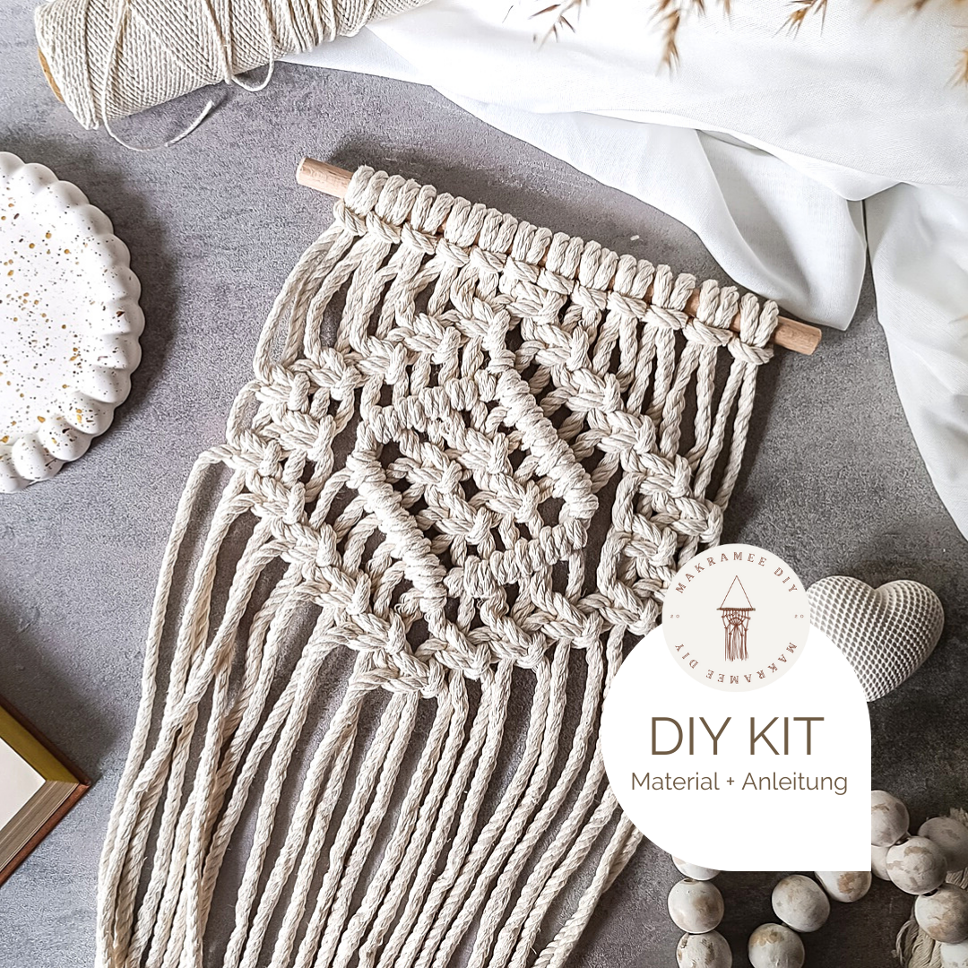 Makramee DIY Kit – Großer geometrischer Wandanhänger | Material & Anleitung