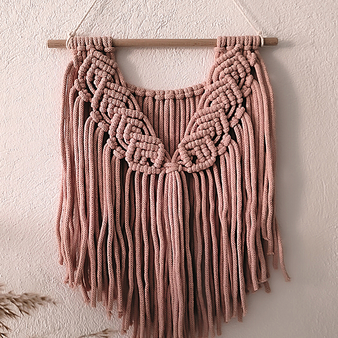 Makramee DIY Set Wandbehang Soft V-Design – Material & Anleitung | Boho Makramee in sanfter Trendfarbe