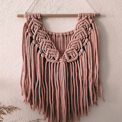 Makramee DIY Set Wandbehang Soft V-Design – Material & Anleitung | Boho Makramee in sanfter Trendfarbe