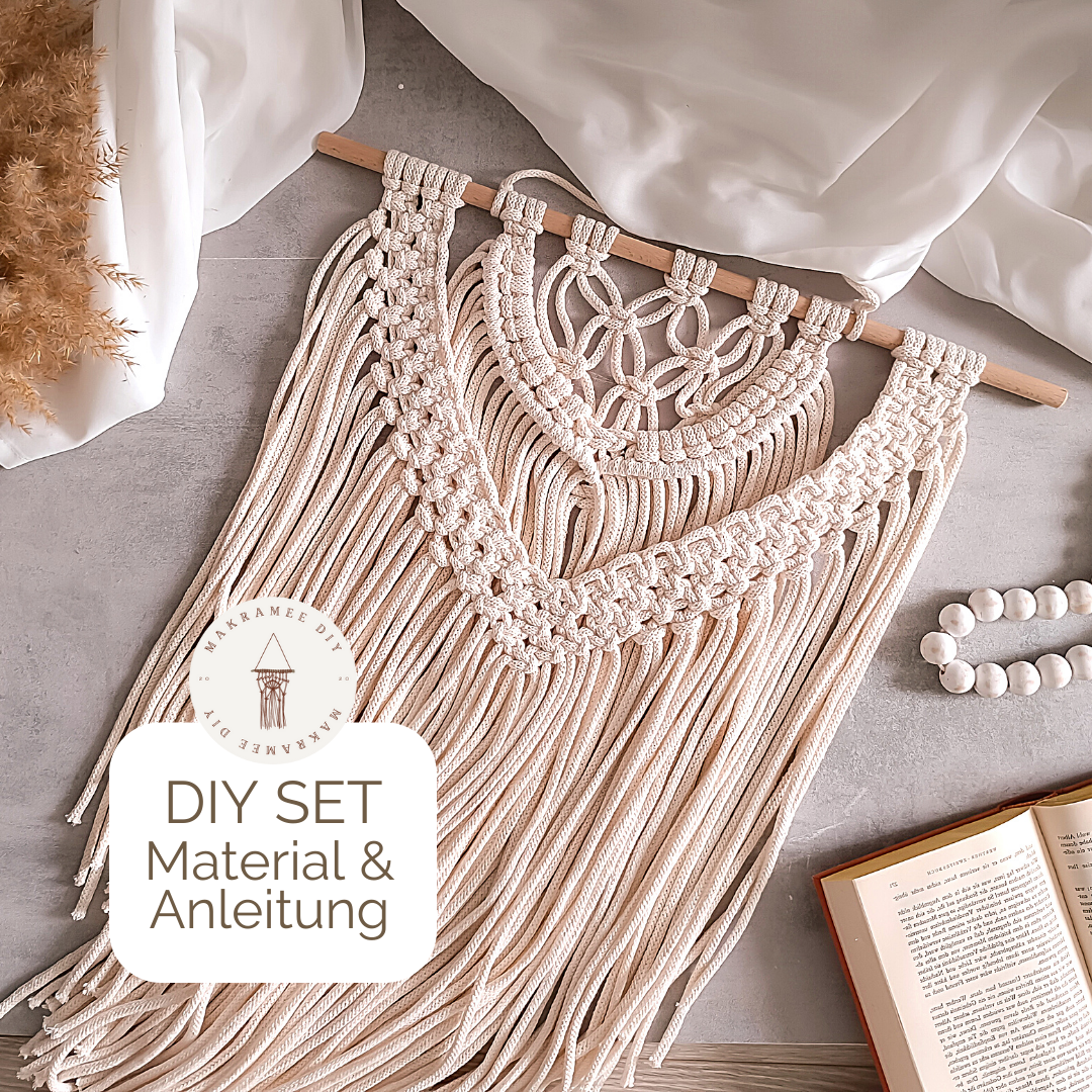 Makramee DIY Set Wandbehang mit Rundbogen-Design – Material & Anleitung | Boho Makramee natur