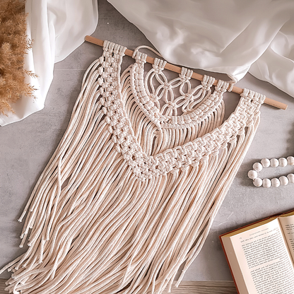Makramee DIY Set Wandbehang Natur – Material & Anleitung | Boho Makramee selber machen