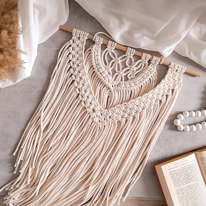 Makramee DIY Set Wandbehang mit Rundbogen-Design – Material & Anleitung | Boho Makramee natur