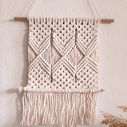 Makramee DIY Set Wandbehang mit Rautenstruktur – Material & Anleitung | Modernes Boho Makramee