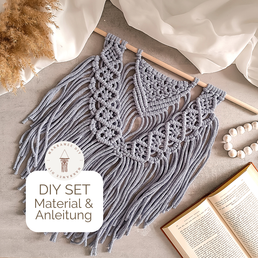 Makramee DIY Set Wandbehang – Material & Schritt-für-Schritt Anleitung | Boho Deko zum Selbermachen "Brielle"