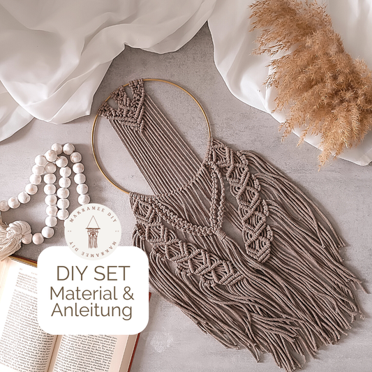 Makramee DIY Set Wanddeko mit Metallring – Material & Anleitung | Boho Makramee selber machen
