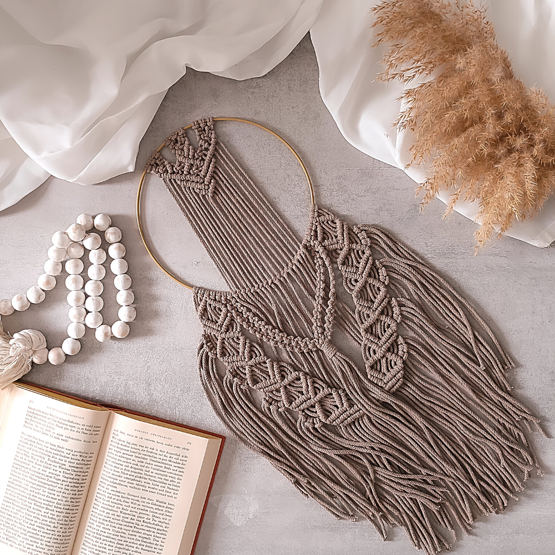 Makramee DIY Set Wanddeko mit Metallring – Material & Anleitung | Boho Makramee selber machen
