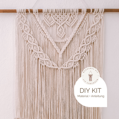 Makramee DIY Kit – Großer Wandbehang mit Flechtmuster | Material & Anleitung