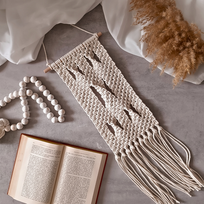 Makramee DIY Set Wandbehang Schmal – Material & Anleitung | Boho Wanddeko selber machen