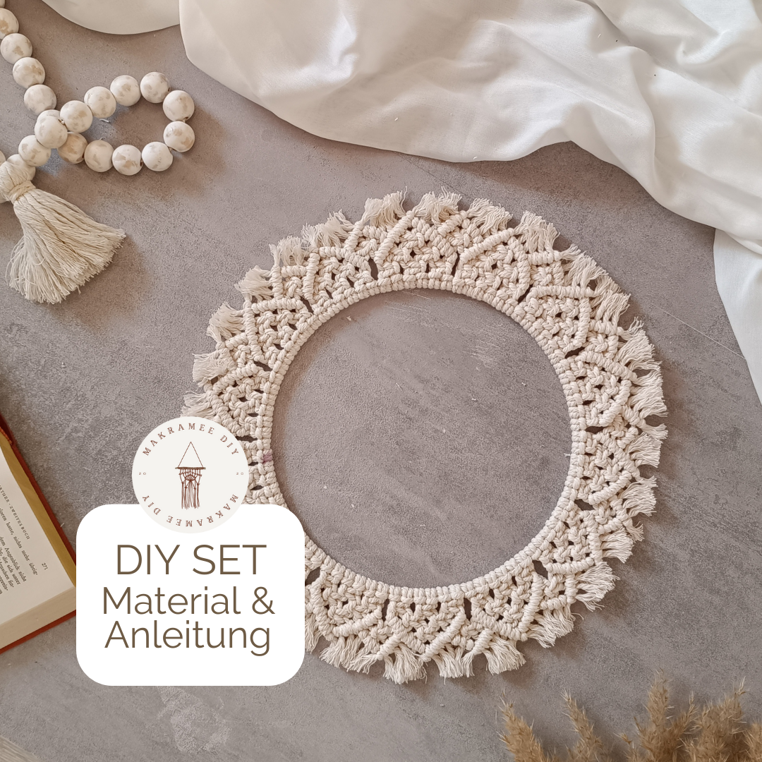 Makramee DIY Set – Runder Kranz mit feinem Fransenmuster | Material & Anleitung