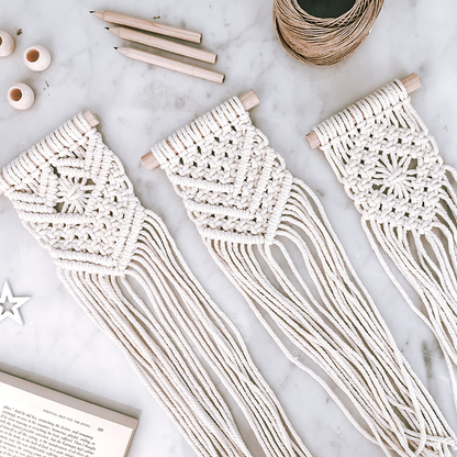 Makramee DIY Kit – 3 kleine Wandbehänge | Material & Anleitung