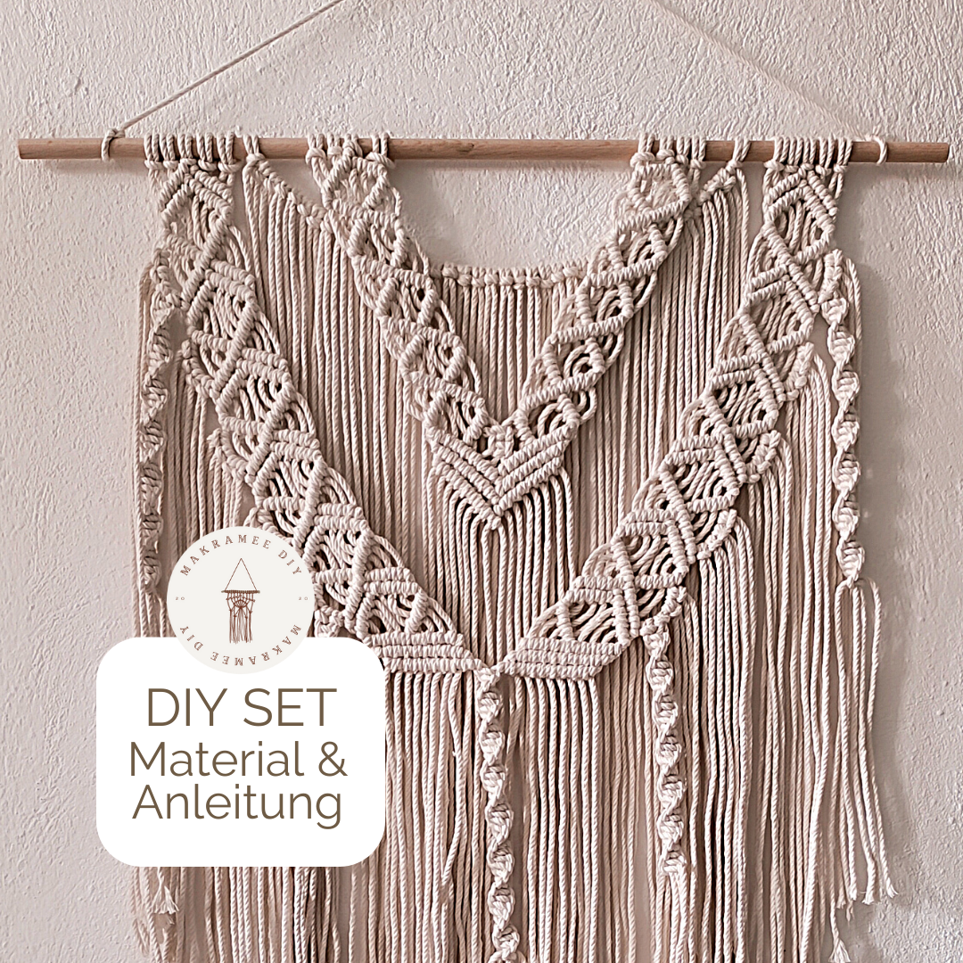 Makramee DIY Set Wandbehang V-Form – Material & Anleitung | Boho Makramee Statement selber machen