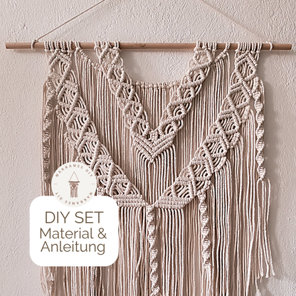 Makramee DIY Set Wandbehang V-Form – Material & Anleitung | Boho Makramee Statement selber machen
