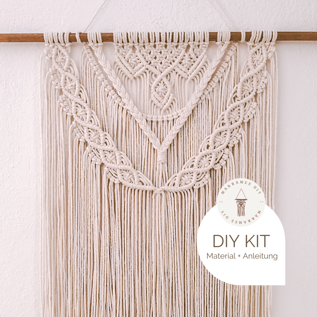 Makramee DIY Kit – Großer Wandbehang mit Flechtmuster | Material & Anleitung