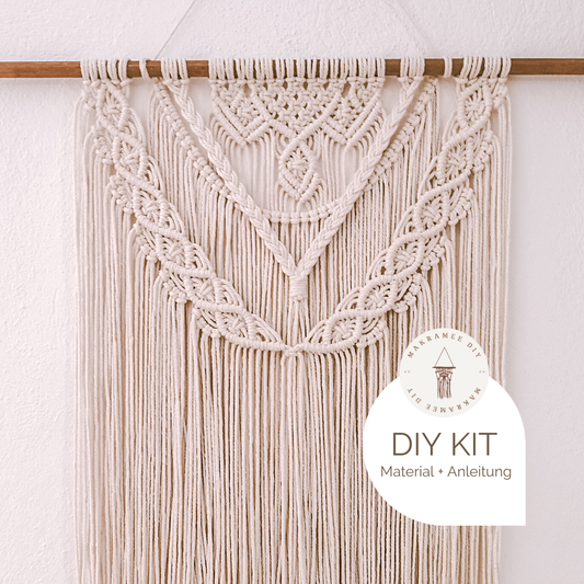 Makramee DIY Kit – Großer Wandbehang mit Flechtmuster | Material & Anleitung