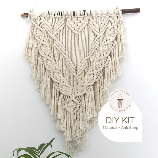 Makramee Wandbehang DIY Kit – Boho Wanddeko zum Selbermachen | Material & Anleitung | Anfänger & Fortgeschrittene