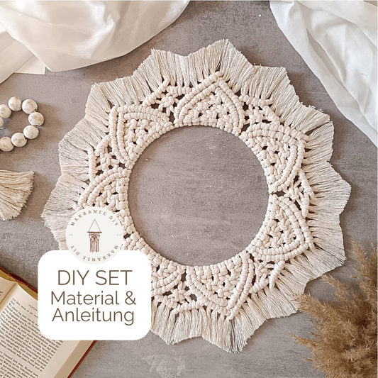 Makramee Wandkranz „Sunlace“ – DIY Set | Material & Anleitung