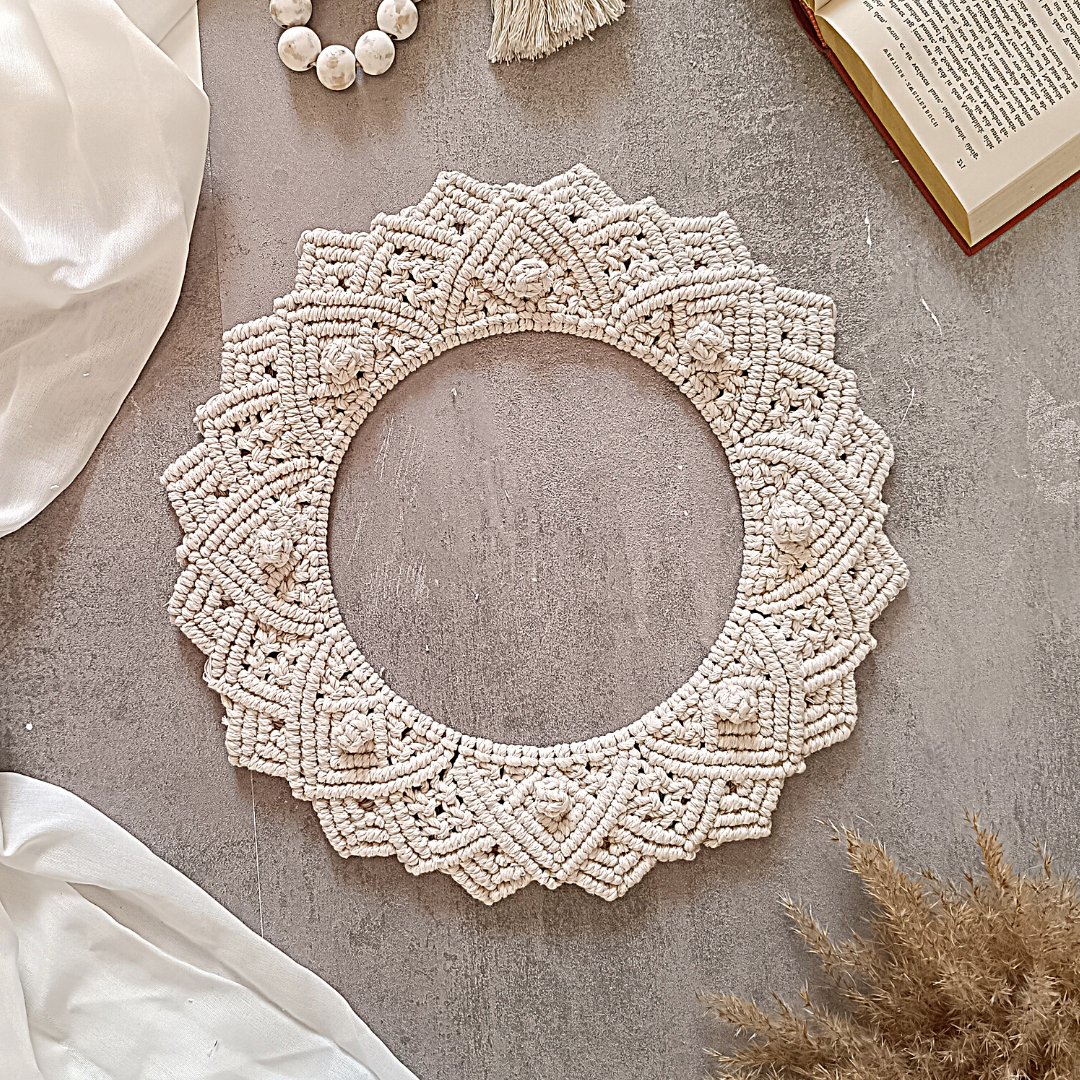 Makramee DIY Set Mandala Kranz – Material & Anleitung | Boho Makramee Wandkranz selber machen