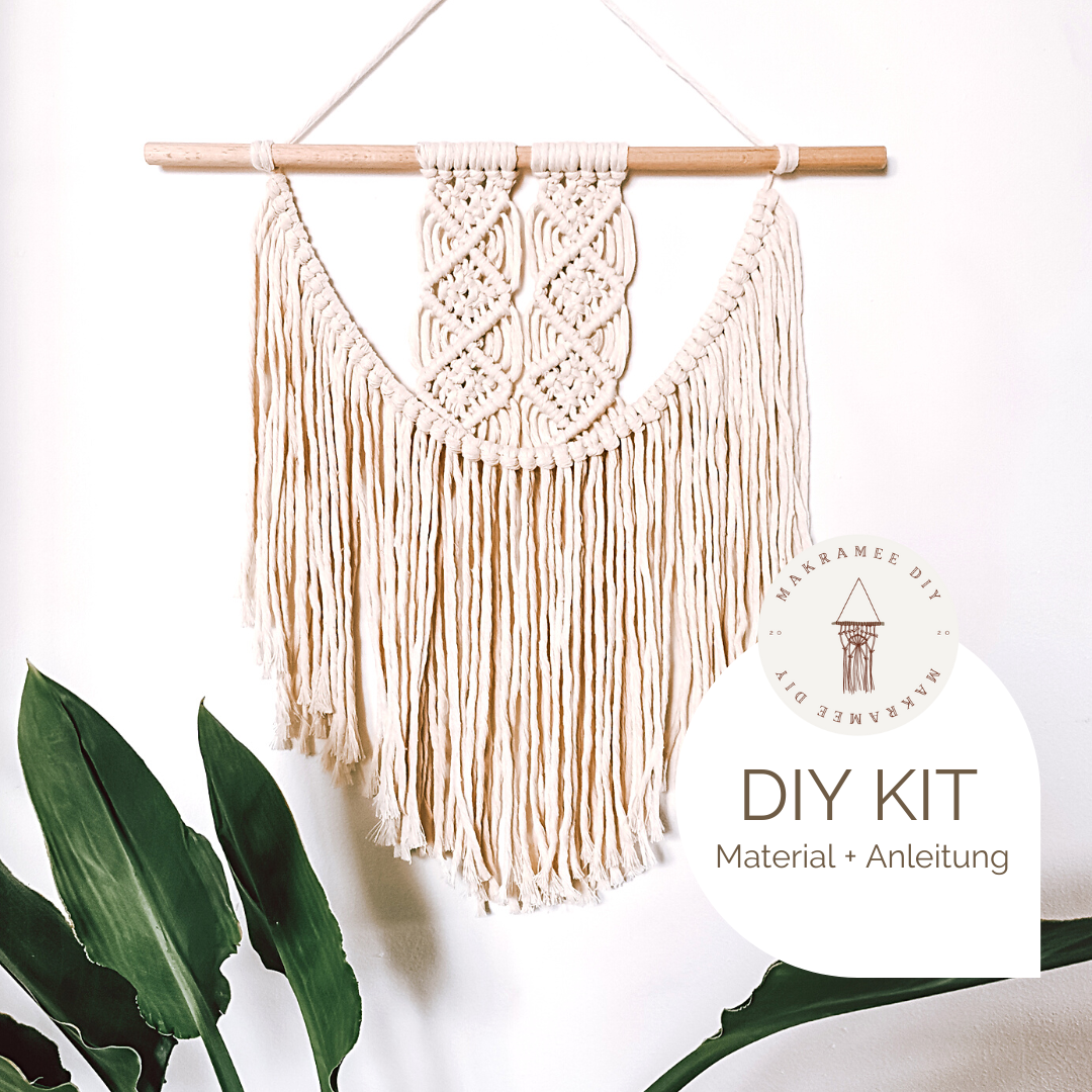 Makramee Wandbehang DIY Kit – Boho Halbmond Design "Inga"