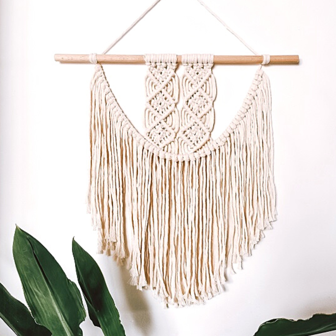 Makramee Wandbehang DIY Kit – Boho Halbmond Design "Inga"