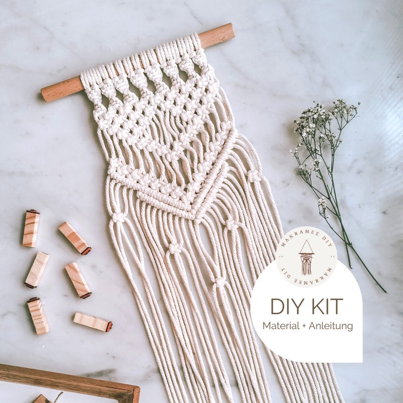 Makramee DIY Kit „Mini Wandbehang“ | Anfängerfreundlich | inkl. Material & Anleitung