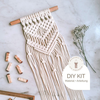Makramee DIY Kit „Mini Wandbehang“ | Anfängerfreundlich | inkl. Material & Anleitung