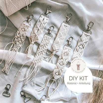 Makramee DIY Kit „Schlüsselanhänger“ | 5 Designs | inkl. Material & Anleitung