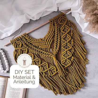 Makramee DIY Kit – Boho Wandbehang knüpfen | inkl. Material & Anleitung