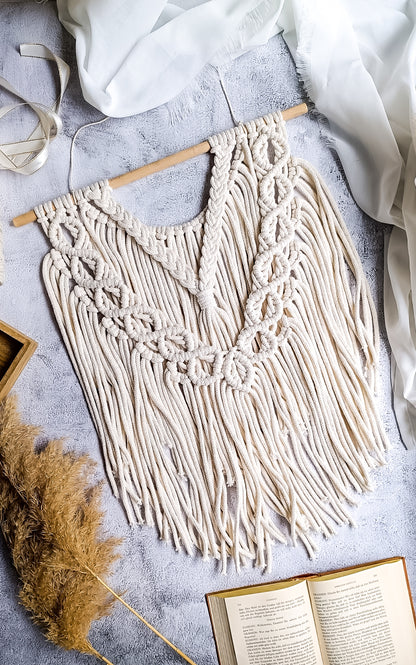 Makramee DIY Set Wandbehang mit Zopfmuster – Material & Anleitung | Klassische Boho Wanddeko