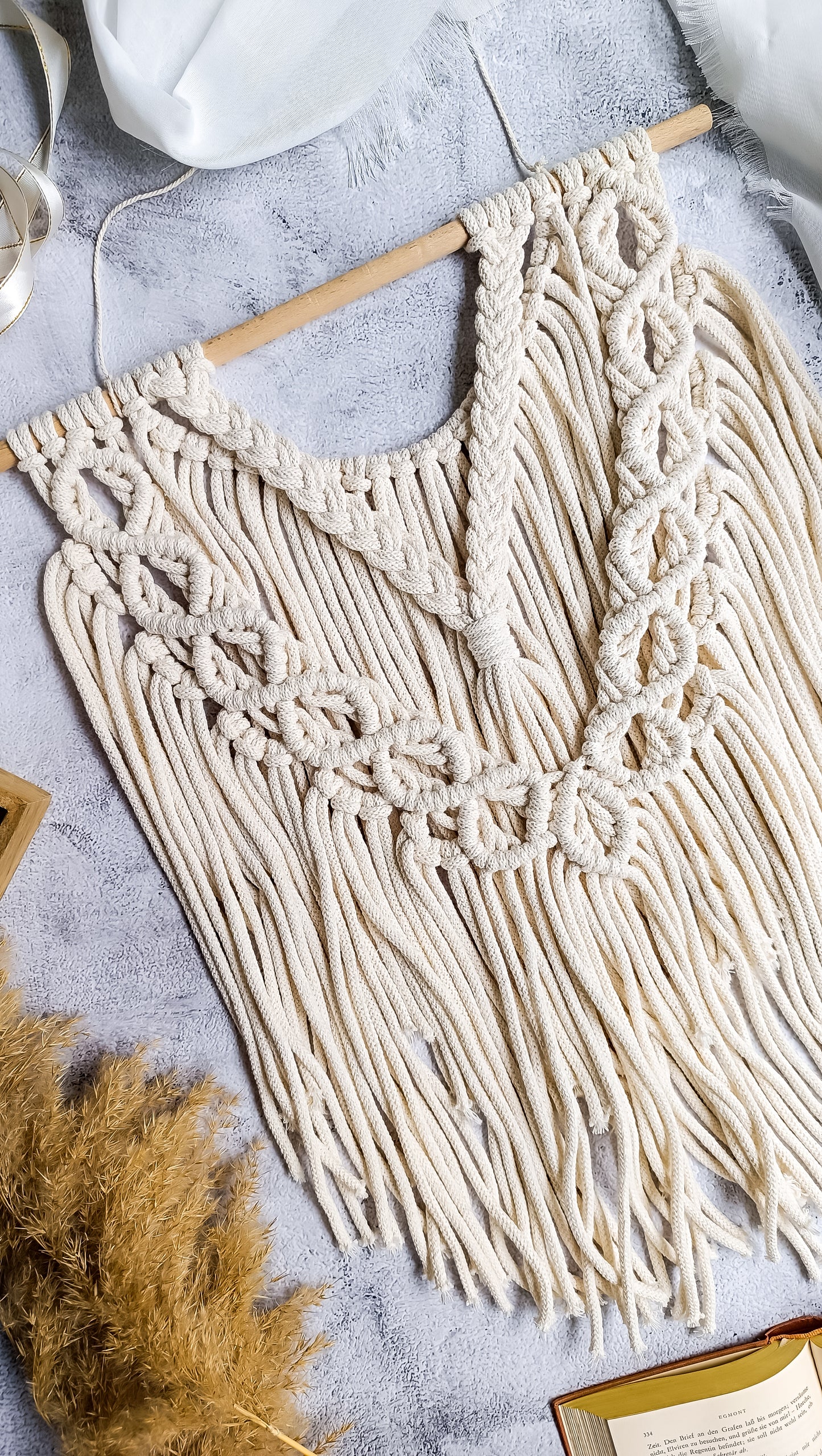 Makramee DIY Set Wandbehang mit Zopfmuster – Material & Anleitung | Klassische Boho Wanddeko