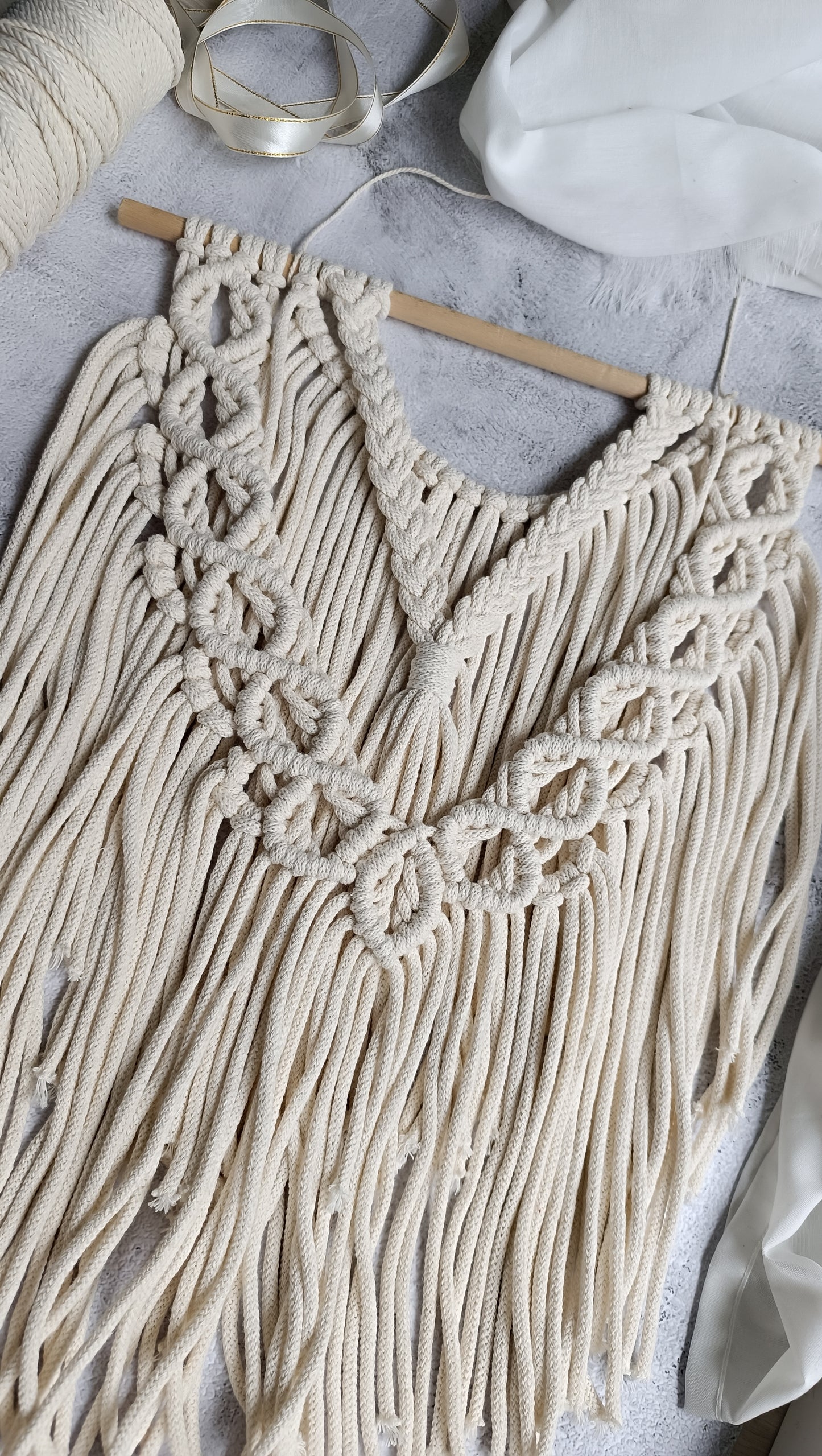 Makramee DIY Set Wandbehang mit Zopfmuster – Material & Anleitung | Klassische Boho Wanddeko