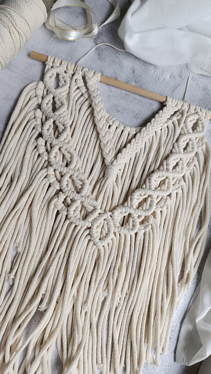 Makramee DIY Set Wandbehang mit Zopfmuster – Material & Anleitung | Klassische Boho Wanddeko