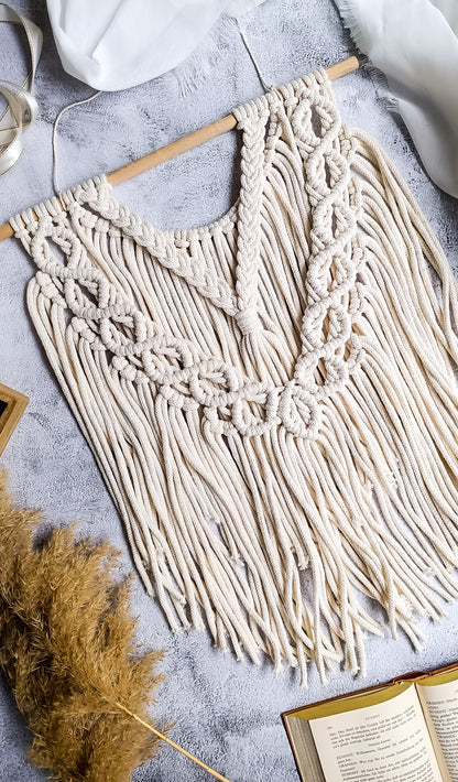 Makramee DIY Set Wandbehang mit Zopfmuster – Material & Anleitung | Klassische Boho Wanddeko