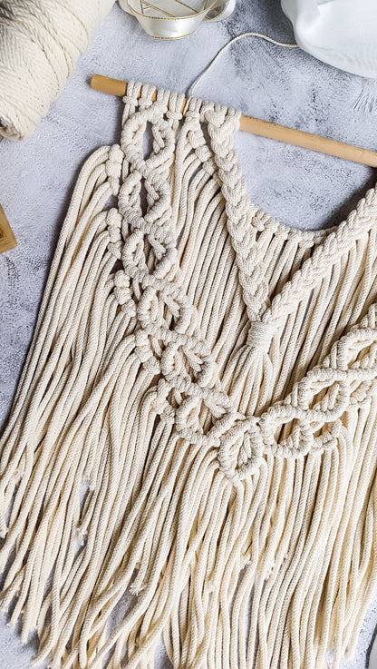 Makramee DIY Set Wandbehang mit Zopfmuster – Material & Anleitung | Klassische Boho Wanddeko