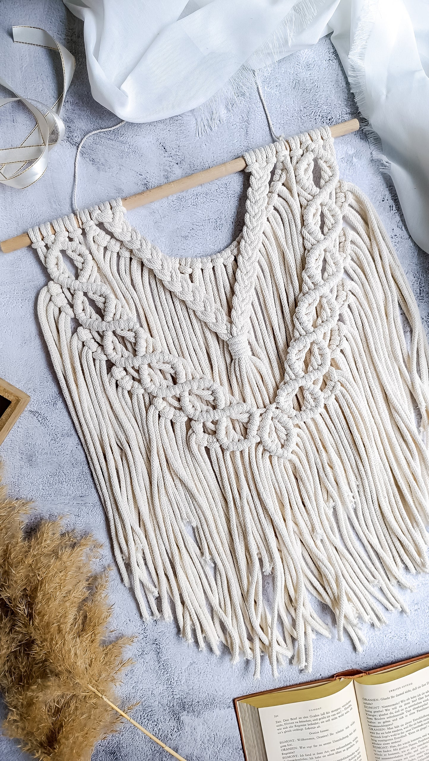 Makramee DIY Set Wandbehang mit Zopfmuster – Material & Anleitung | Klassische Boho Wanddeko